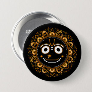 Chapa Redonda De 7 Cm Señor Jagannath Devocional - Hare Krishna