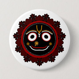 Chapa Redonda De 7 Cm Señor Jagannath Devocional - Hare Krishna