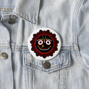 Chapa Redonda De 7 Cm Señor Jagannath Devocional - Hare Krishna