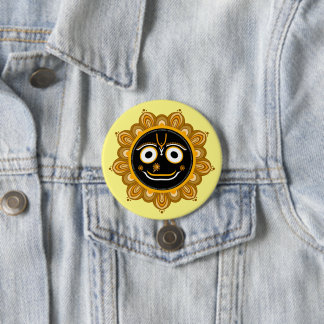 Chapa Redonda De 7 Cm Señor Jagannath Devocional - Hare Krishna