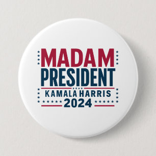 Chapa Redonda De 7 Cm Señora Presidenta Kamala Harris 2024 Vota Demócrat