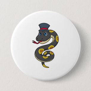 Chapa Redonda De 7 Cm Serpiente con Gorra