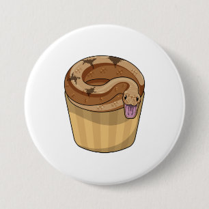 Chapa Redonda De 7 Cm Serpiente con Muffin