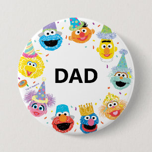Chapa Redonda De 7 Cm Sésamo Street Confetti Papá Noel