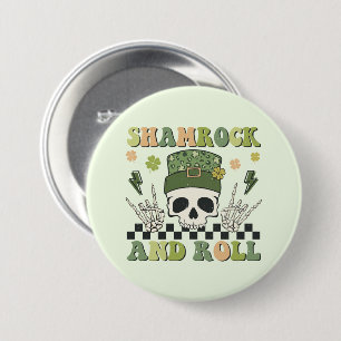 Chapa Redonda De 7 Cm Shamrock and Roll