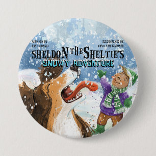 Chapa Redonda De 7 Cm Sheldon el Sheltie