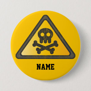 Chapa Redonda De 7 Cm Signo de advertencia divertida Thunder_Cove