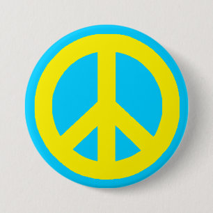Chapa Redonda De 7 Cm Signo de paz de Personalizable