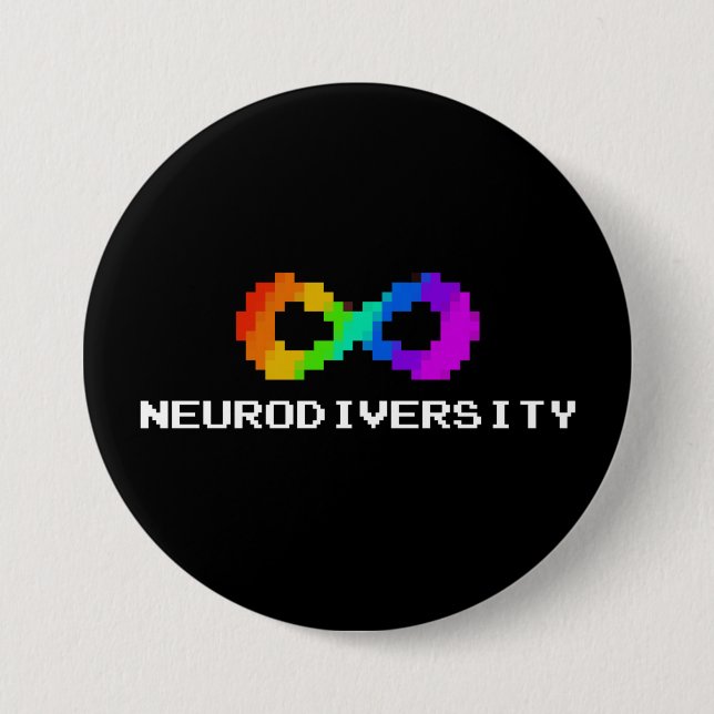 Chapa Redonda De 7 Cm símbolo de 8 bits de Neurodiversity (Anverso)
