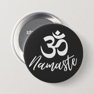 Chapa Redonda De 7 Cm Símbolo de yoga - Namaste y OM sánscrito