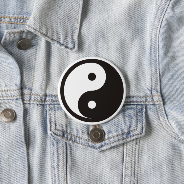 Chapa Redonda De 7 Cm Símbolo Yin Yang - diseño de tatuajes sólidos (In situ)