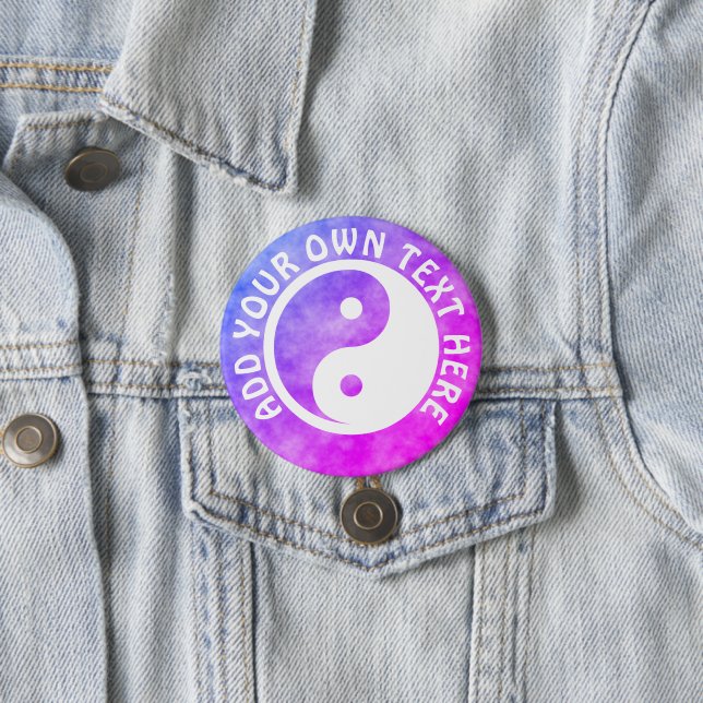 Chapa Redonda De 7 Cm Símbolo Yin Yang - diseño de tatuajes sólidos 2 (In situ)