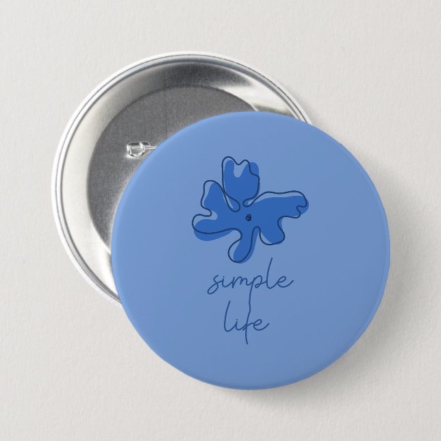 Chapa Redonda De 7 Cm Simple Life Minimalism Button (Anverso y reverso)