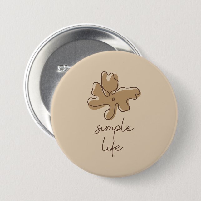 Chapa Redonda De 7 Cm Simple Life Minimalism Button (Anverso y reverso)