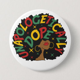 Chapa Redonda De 7 Cm Sin arrepentimiento, negro Chica africano