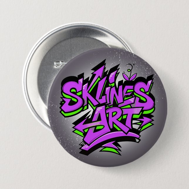 Chapa Redonda De 7 Cm SklinesArt – Bold Graffiti Logo (Anverso y reverso)