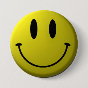Chapa Redonda De 7 Cm Smiley-Cara