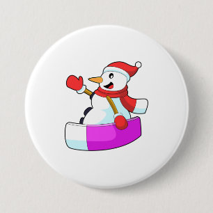 Chapa Redonda De 7 Cm Snowman como snowboarder con Sonowboard.PNG