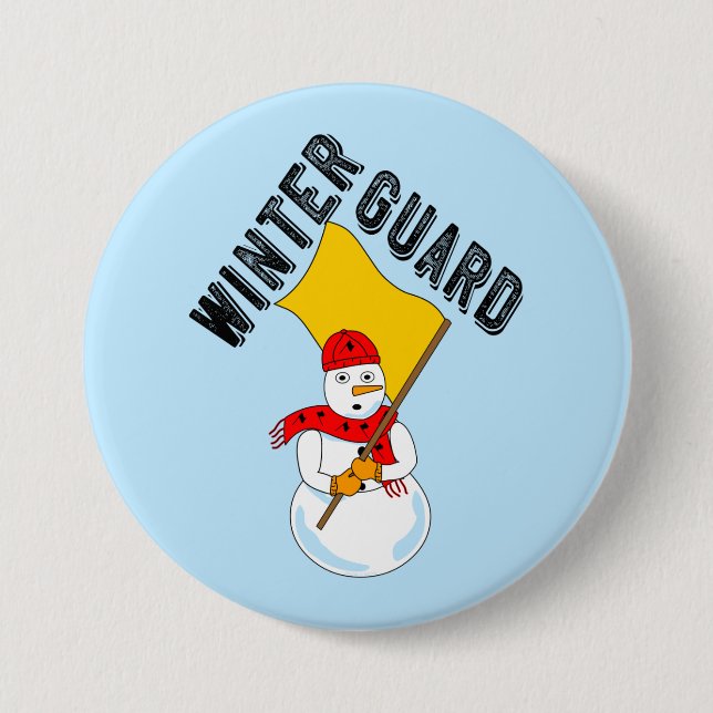 Chapa Redonda De 7 Cm Snowman Winter Guard (Anverso)
