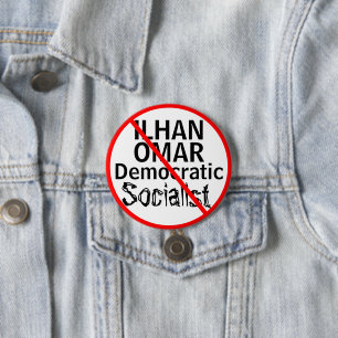 Chapa Redonda De 7 Cm Socialista democrático anti-Ilhan Omar