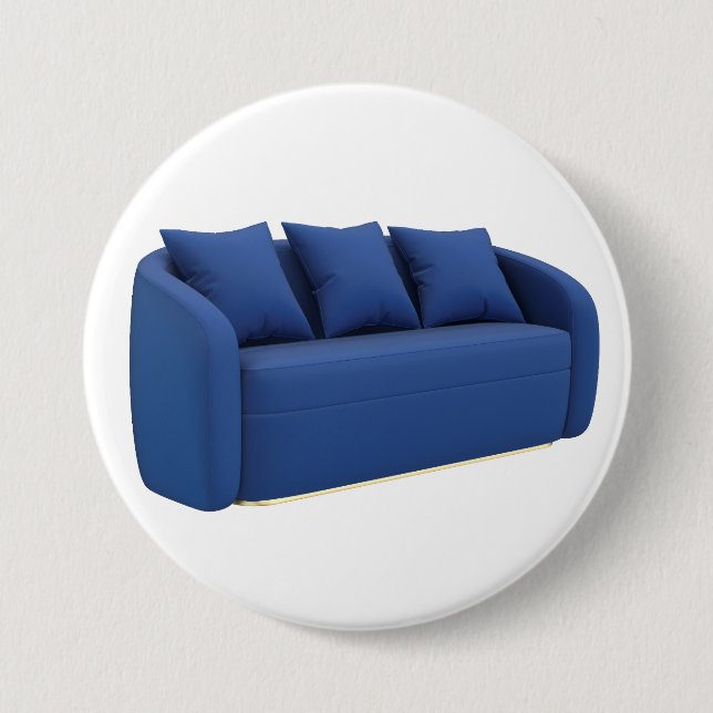 Chapa Redonda De 7 Cm Sofá azul moderno  (Anverso)