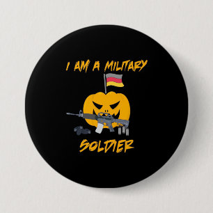 Chapa Redonda De 7 Cm Soldado militar de Halloween