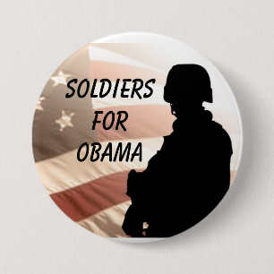 Chapa Redonda De 7 Cm Soldados para OBAMA
