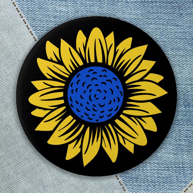 Chapa Redonda De 7 Cm Solidaridad ucraniana del girasol en Ucrania (Subido por el creador)