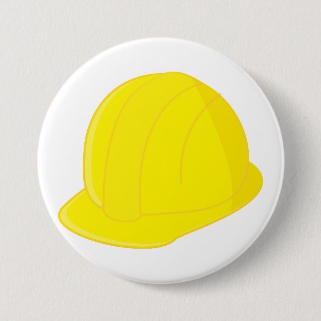 Chapa Redonda De 7 Cm Sombrero de Construcción (Anverso)