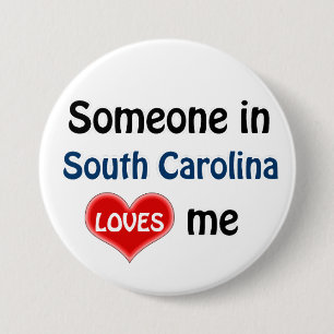 Chapa Redonda De 7 Cm Someone in South Carolina loves me