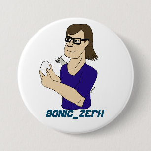Chapa Redonda De 7 Cm Sonic_Zeph