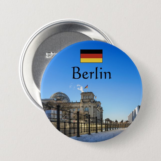 Chapa Redonda De 7 Cm Souvenir de Berlín (Anverso y reverso)
