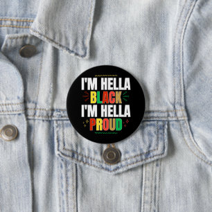Chapa Redonda De 7 Cm Soy Hella Black Soy Hella Proud Button