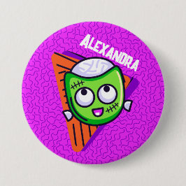 Chapa Redonda De 7 Cm Spooktacular Personalized Zombie Button - purple