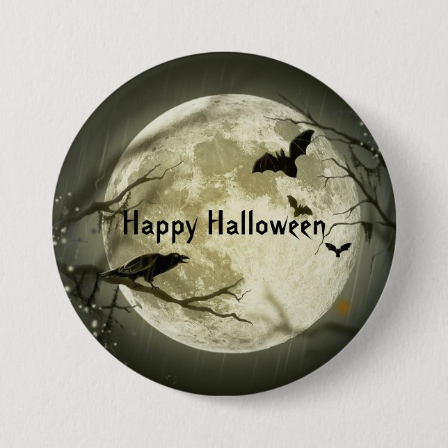 Chapa Redonda De 7 Cm Spooky Bats Halloween  (Anverso)
