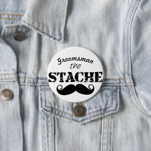 Chapa Redonda De 7 Cm Sr. Mustache Hipster Pattern