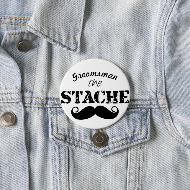 Chapa Redonda De 7 Cm Sr. Mustache Hipster Pattern (In situ)