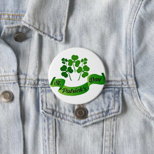Chapa Redonda De 7 Cm St. Patrick's Day shamrock