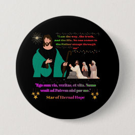 Chapa Redonda De 7 Cm Star of Eternal Hope black