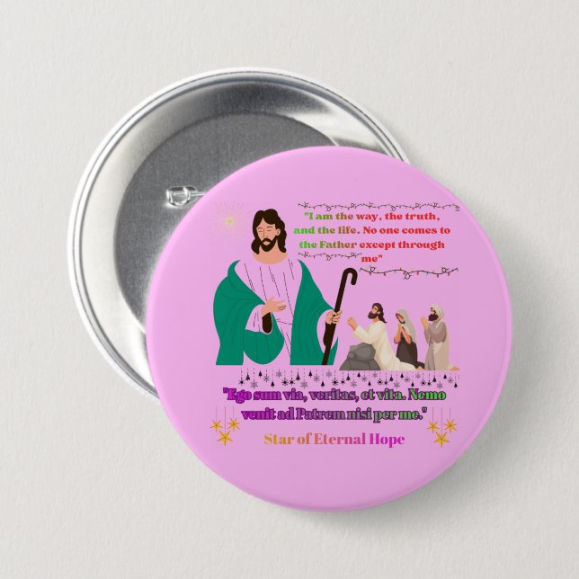 Chapa Redonda De 7 Cm Star of Eternal Hope light pink (Anverso y reverso)