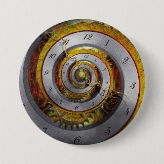 Chapa Redonda De 7 Cm Steampunk - espiral - tiempo infinito