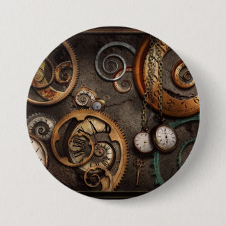 Chapa Redonda De 7 Cm Steampunk - extracto - tiempo es complicado