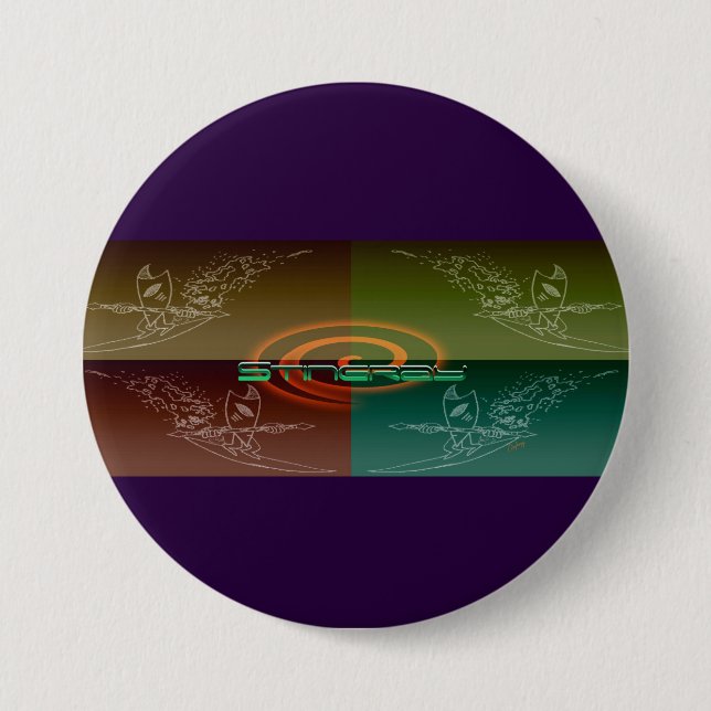 Chapa Redonda De 7 Cm Stingray (Anverso)