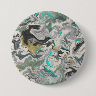 Chapa Redonda De 7 Cm Stone Marbling with Turquoise Veins 3" Round