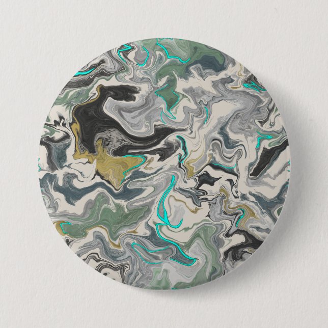 Chapa Redonda De 7 Cm Stone Marbling with Turquoise Veins 3" Round (Anverso)