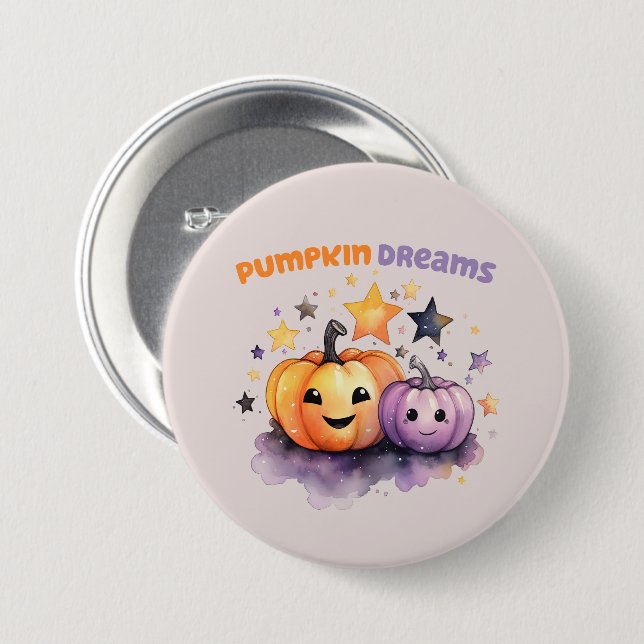 Chapa Redonda De 7 Cm Sueños de calabaza (Anverso y reverso)