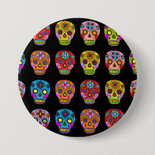Chapa Redonda De 7 Cm Sugar Skull
