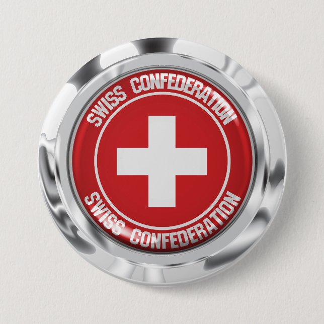 Chapa Redonda De 7 Cm Suiza redonda Emblem (Anverso)