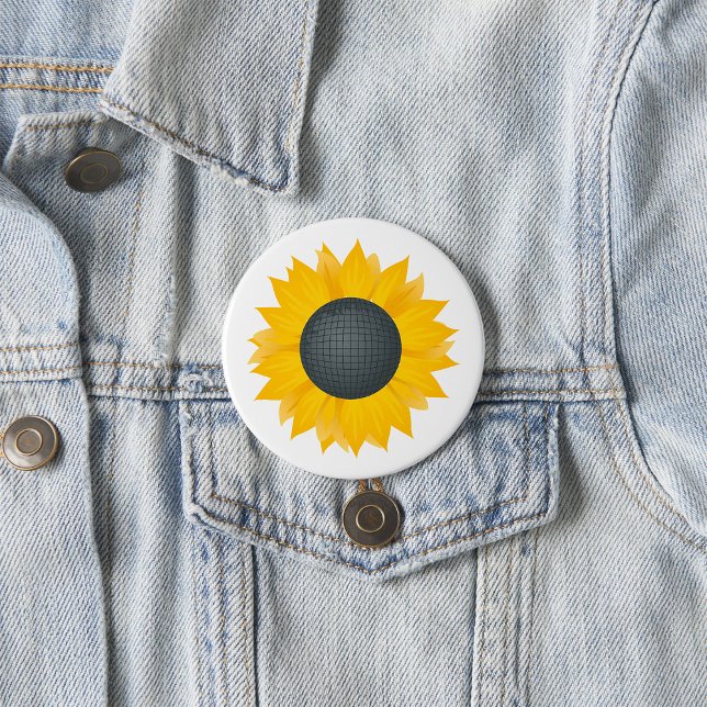 Chapa Redonda De 7 Cm Sunflower Disco Ball Retro Fiesta Vibe (Subido por el creador)