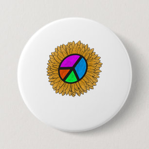 Chapa Redonda De 7 Cm Sunflower T-Shirt Sunflower Peace